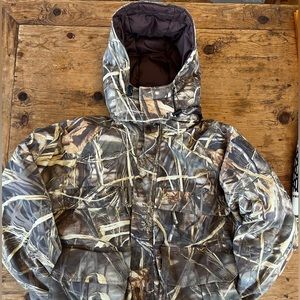 Cabelas Max4 camo late season jacket with detachable hood size XL